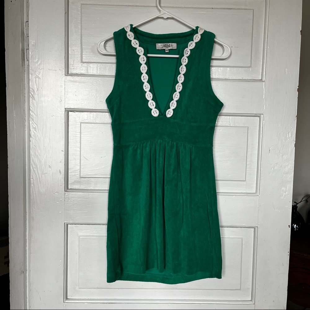Terry cloth deep V summer dress or swim coverup